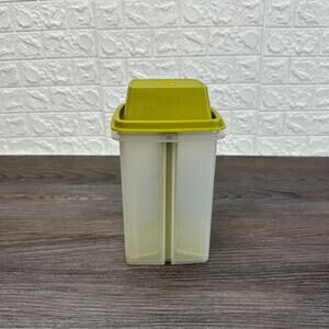 Vtg Tupperware Pick-A-Deli Pickle Container Olive Green White w/ LiftUp Strainer